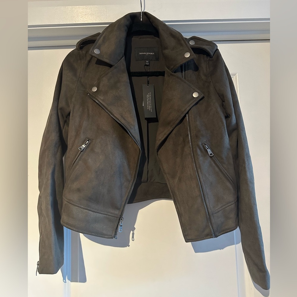 NWT Brown Vegan Suede Banana Republic Jacket Size XS